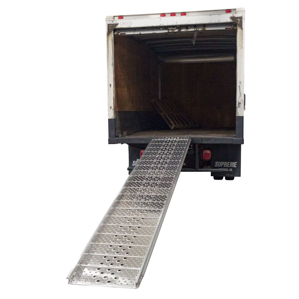 26" W Aluminum Punch Plate Walk Ramp, Hook End - 1,750 lb. Cap