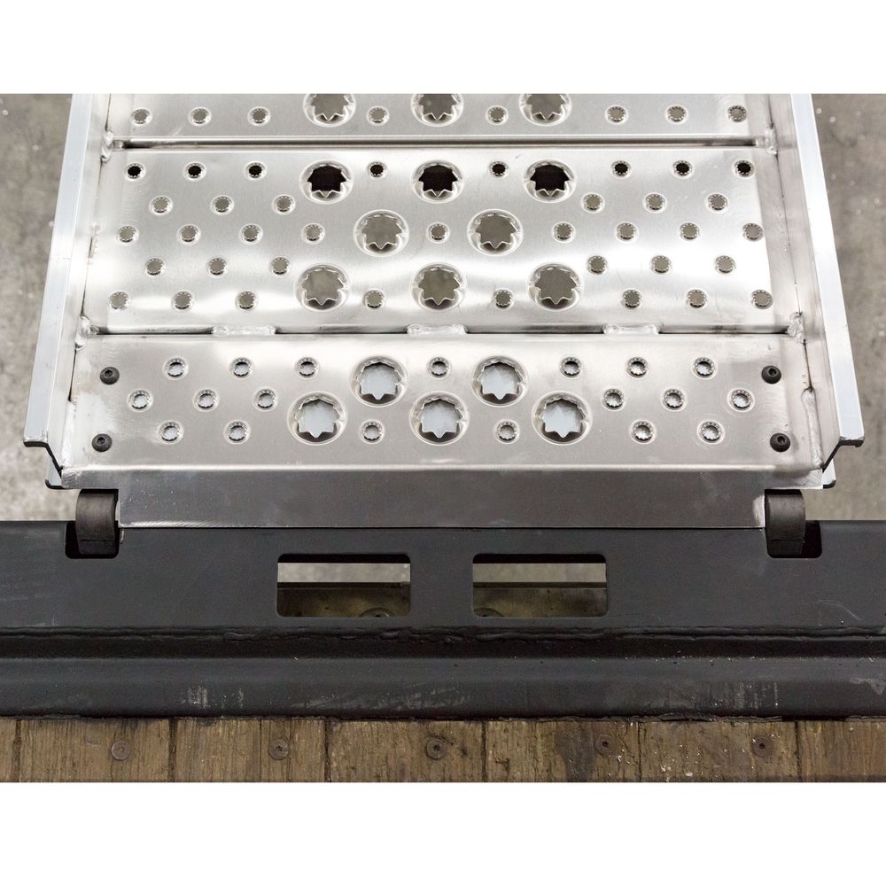 26" W Aluminum Punch Plate Walk Ramp, Hook End - 1,750 lb. Cap