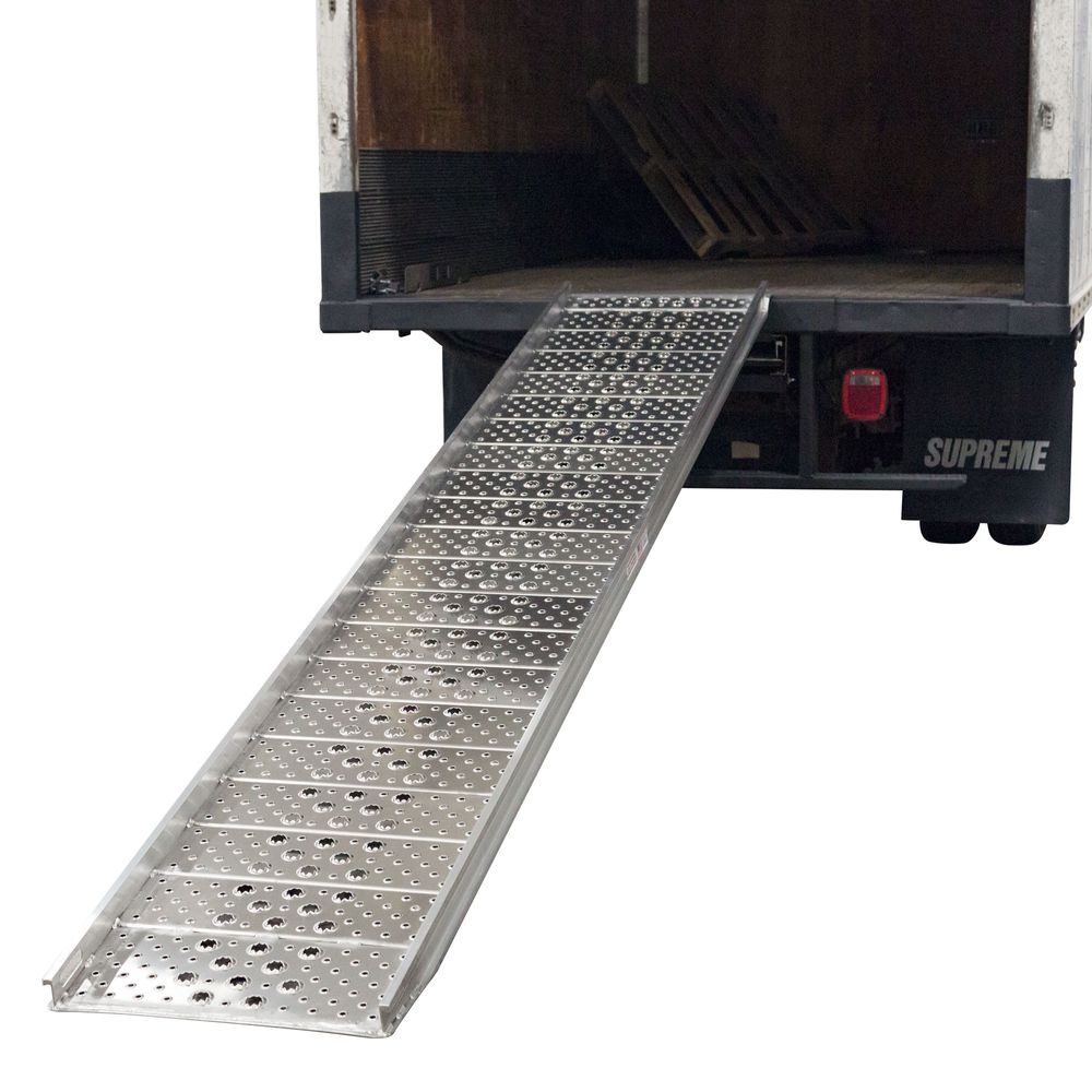 26" W Aluminum Punch Plate Walk Ramp, Plate End - 1,000 lb. Cap