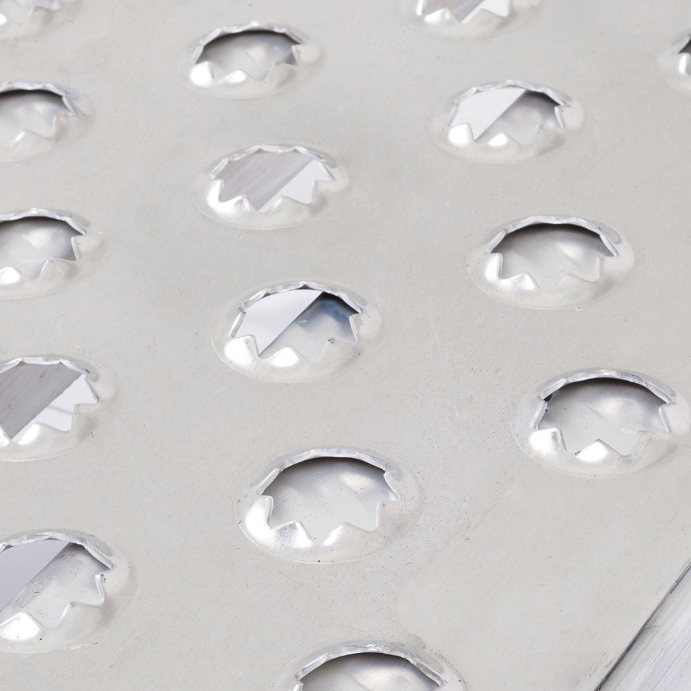 6' L X 12" W EZ Traction Aluminum Car Trailer Ramp, Hook & Plate Hybrid End, Stub Foot - 2,500 lb. Per Axle