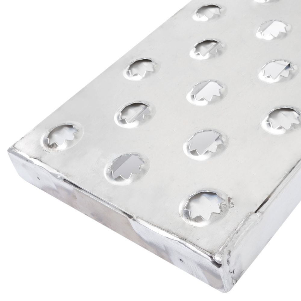 6' L X 12" W EZ Traction Aluminum Car Trailer Ramp, Hook & Plate Hybrid End, Stub Foot - 2,500 lb. Per Axle