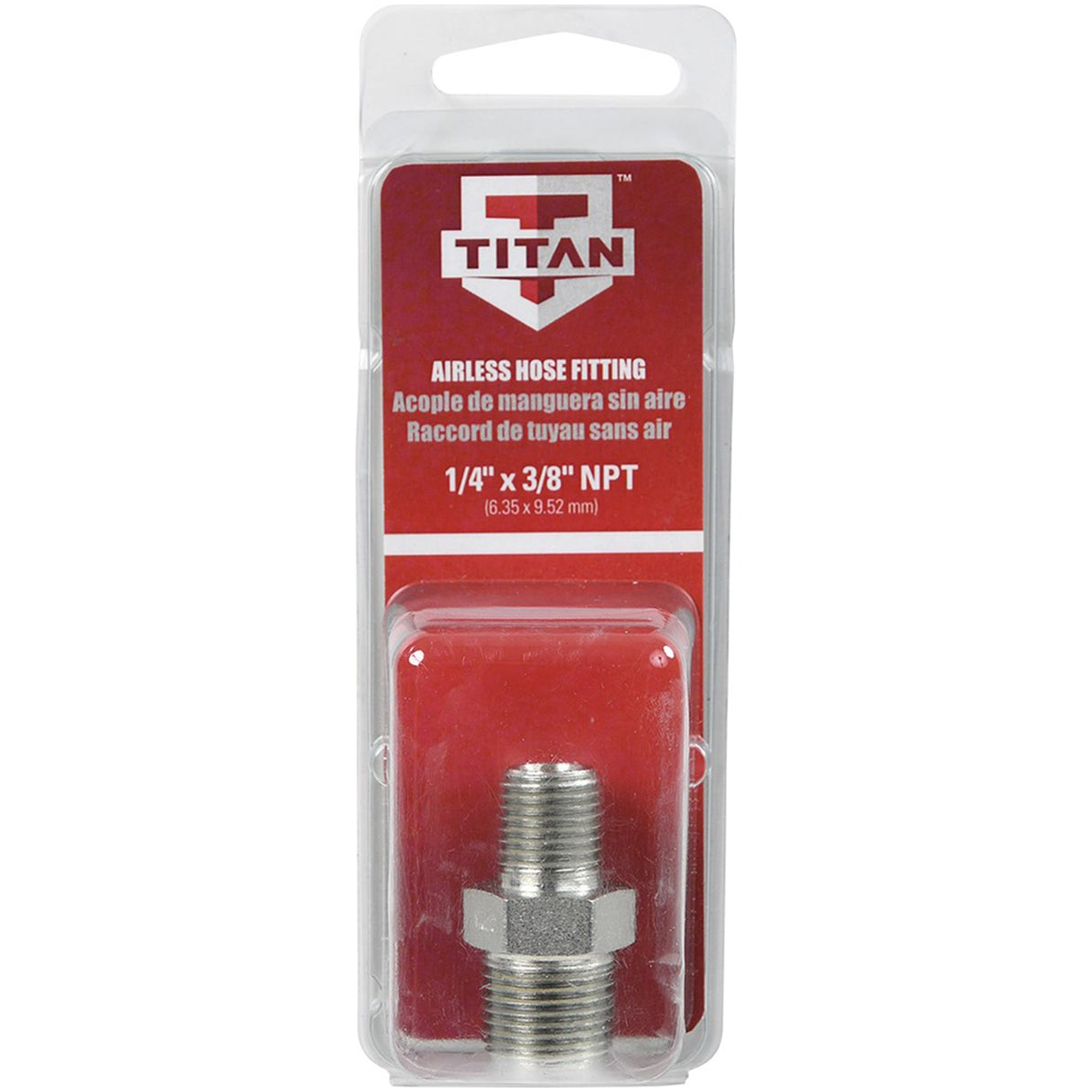 Titan 550064 1/4" NPT Male x 3/8" NPT Male Hose to Hose Coupling