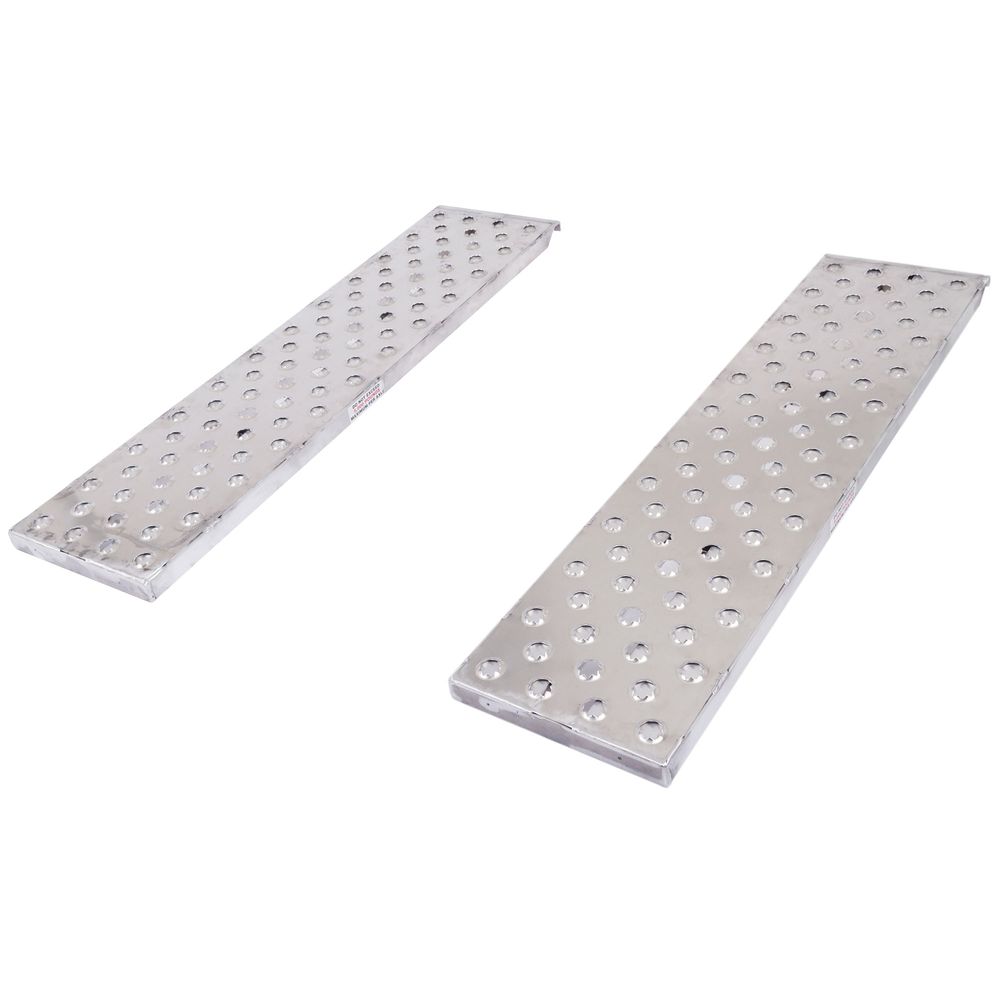 5' L X 15" W EZ Traction Aluminum Car Trailer Ramps, Hook End, Stub Foot - 5,000 lb. Per Axle