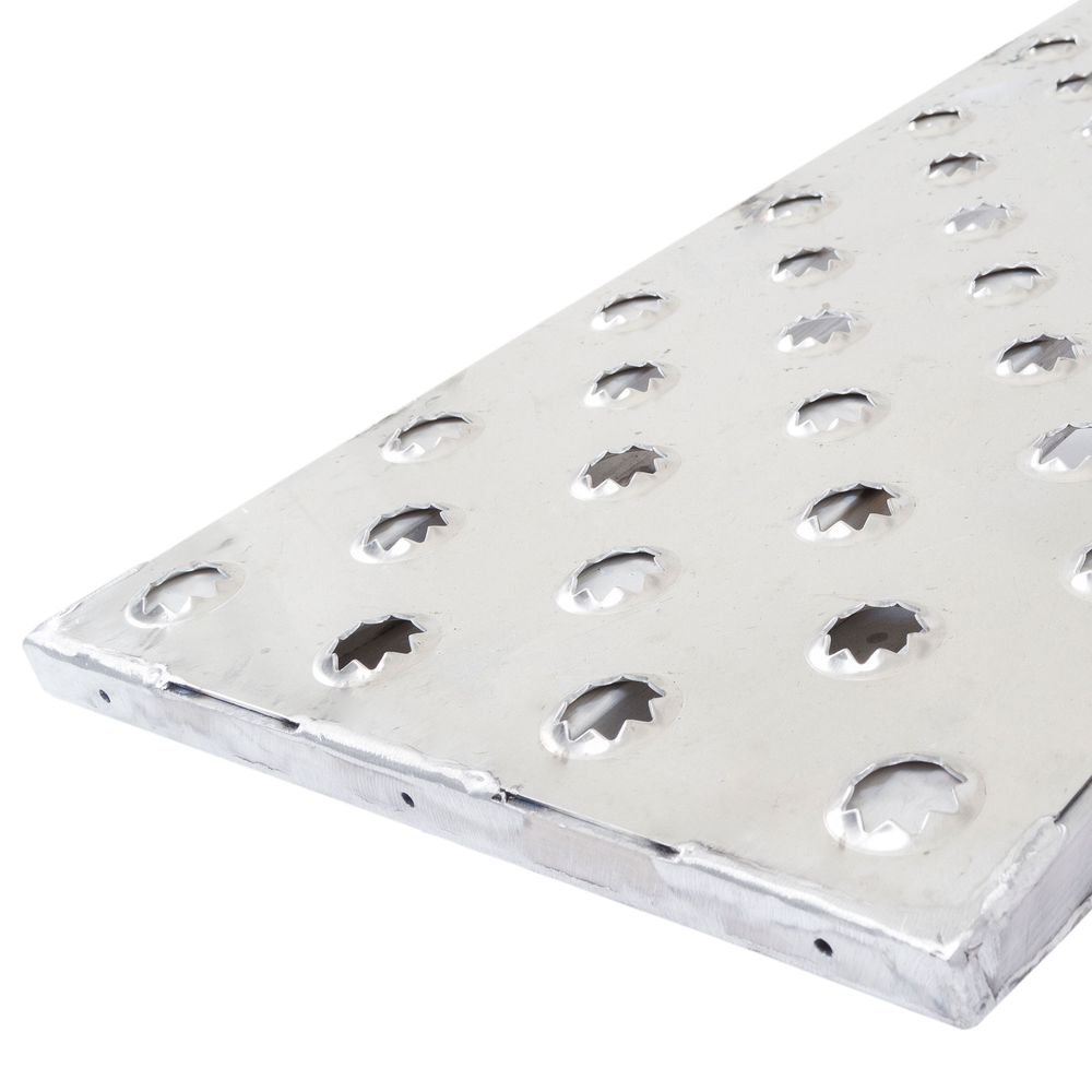 5' L X 15" W EZ Traction Aluminum Car Trailer Ramps, Hook End, Stub Foot - 5,000 lb. Per Axle