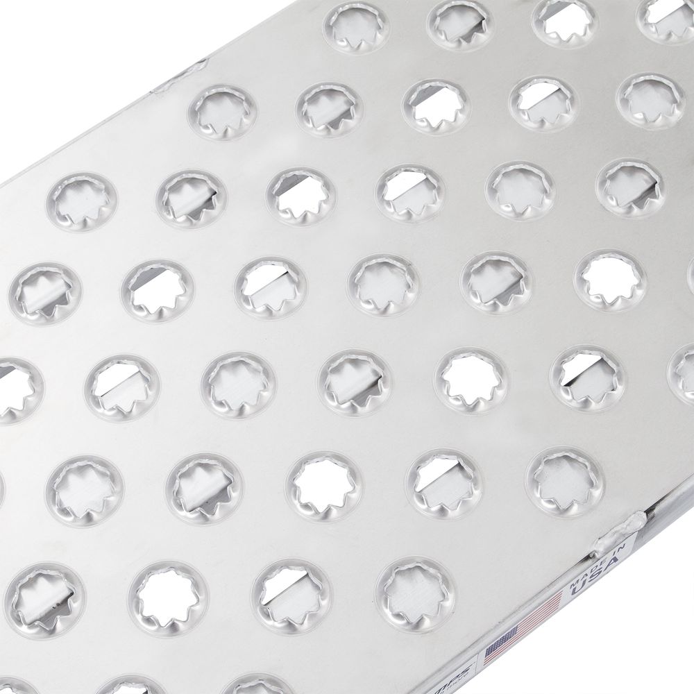 99" L x 18" W Aluminum Roller-End Replacement Trailer Ramps for Car Hauler - 5,000 lb. per Axle