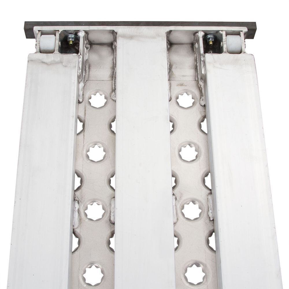 99" L x 18" W Aluminum Roller-End Replacement Trailer Ramps for Car Hauler - 5,000 lb. per Axle