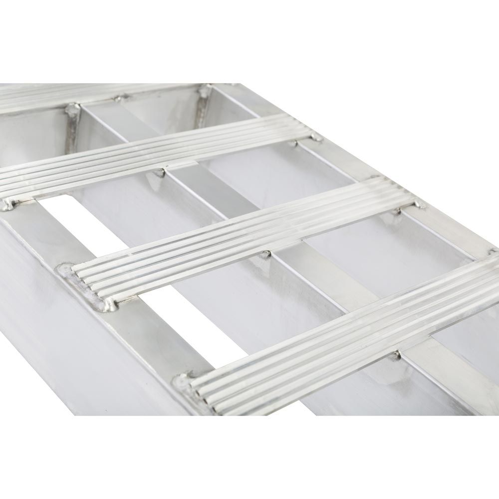 10' L x 20" W Aluminum Car Trailer Ramps, Pin-On End, Knife Foot - 5,000 lb. Per Axle
