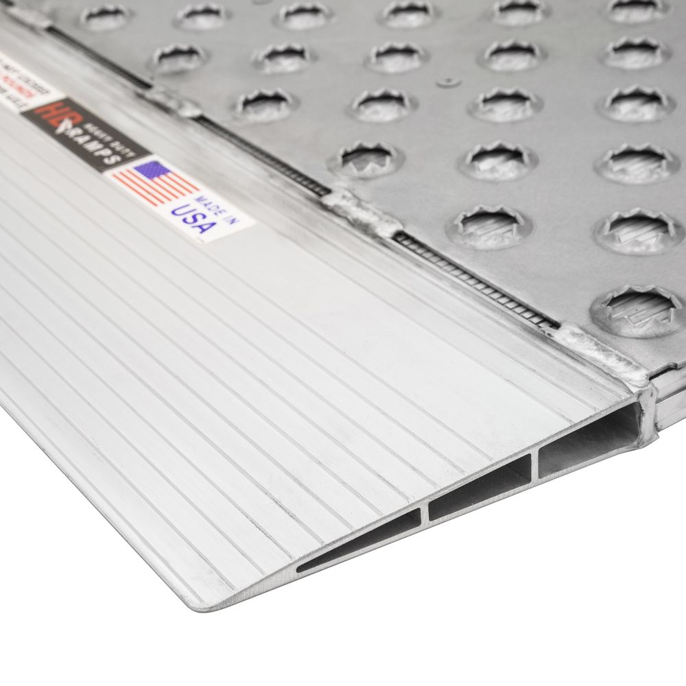 48" x 36" Punch Plate Aluminum Shipping Container Ramps - 8,000 lb. Cap