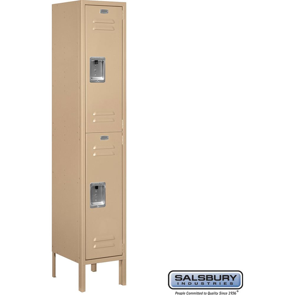 12" Wide Double Tier Standard Metal Locker - 1 Wide - 5 Feet High - 12" Deep by Salsbury