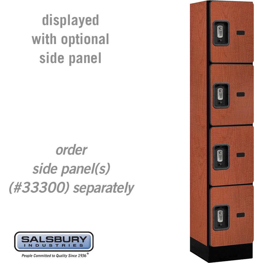 12" Wide Four Tier Designer Wood Locker - 1 Wide - 5 Feet High - 15" Deep by Salsbury