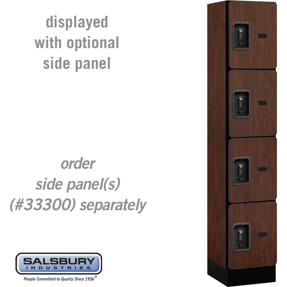 12" Wide Four Tier Designer Wood Locker - 1 Wide - 5 Feet High - 15" Deep by Salsbury