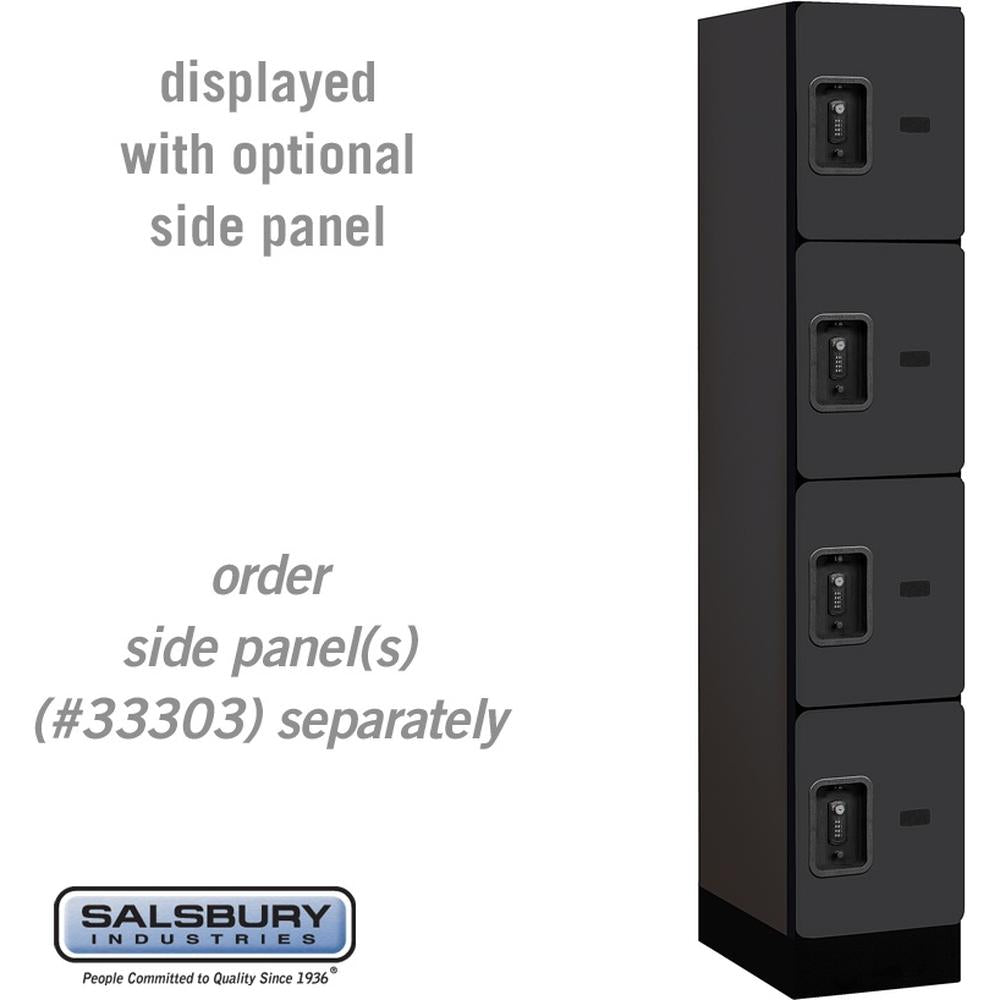 12" Wide Four Tier Designer Wood Locker - 1 Wide - 5 Feet High - 18" Deep by Salsbury