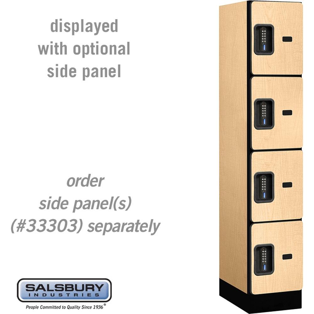 12" Wide Four Tier Designer Wood Locker - 1 Wide - 5 Feet High - 18" Deep by Salsbury