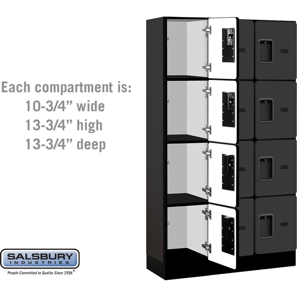 12" Wide Four Tier Designer Wood Locker - 3 Wide - 5 Feet High - 15" Deep by Salsbury