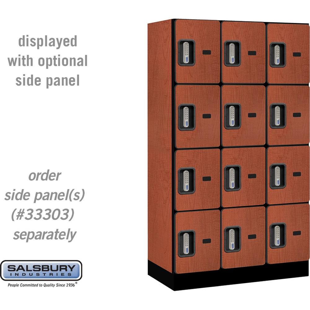 12" Wide Four Tier Designer Wood Locker - 3 Wide - 5 Feet High - 18" Deep by Salsbury