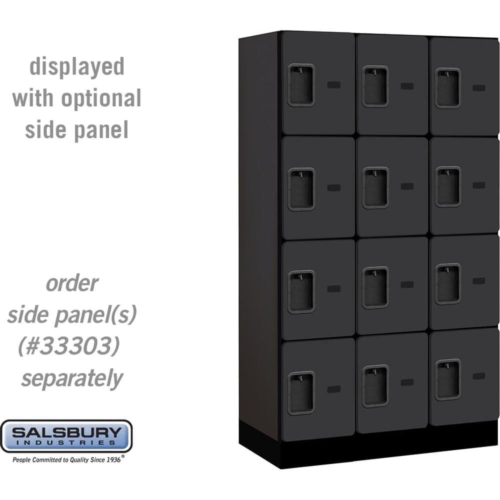 12" Wide Four Tier Designer Wood Locker - 3 Wide - 5 Feet High - 18" Deep by Salsbury