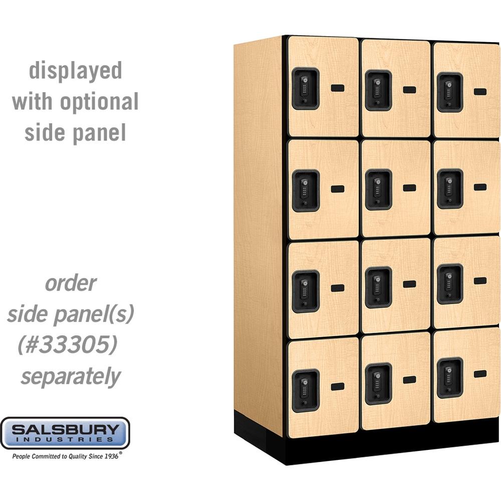 12" Wide Four Tier Designer Wood Locker - 3 Wide - 5 Feet High - 21" Deep by Salsbury