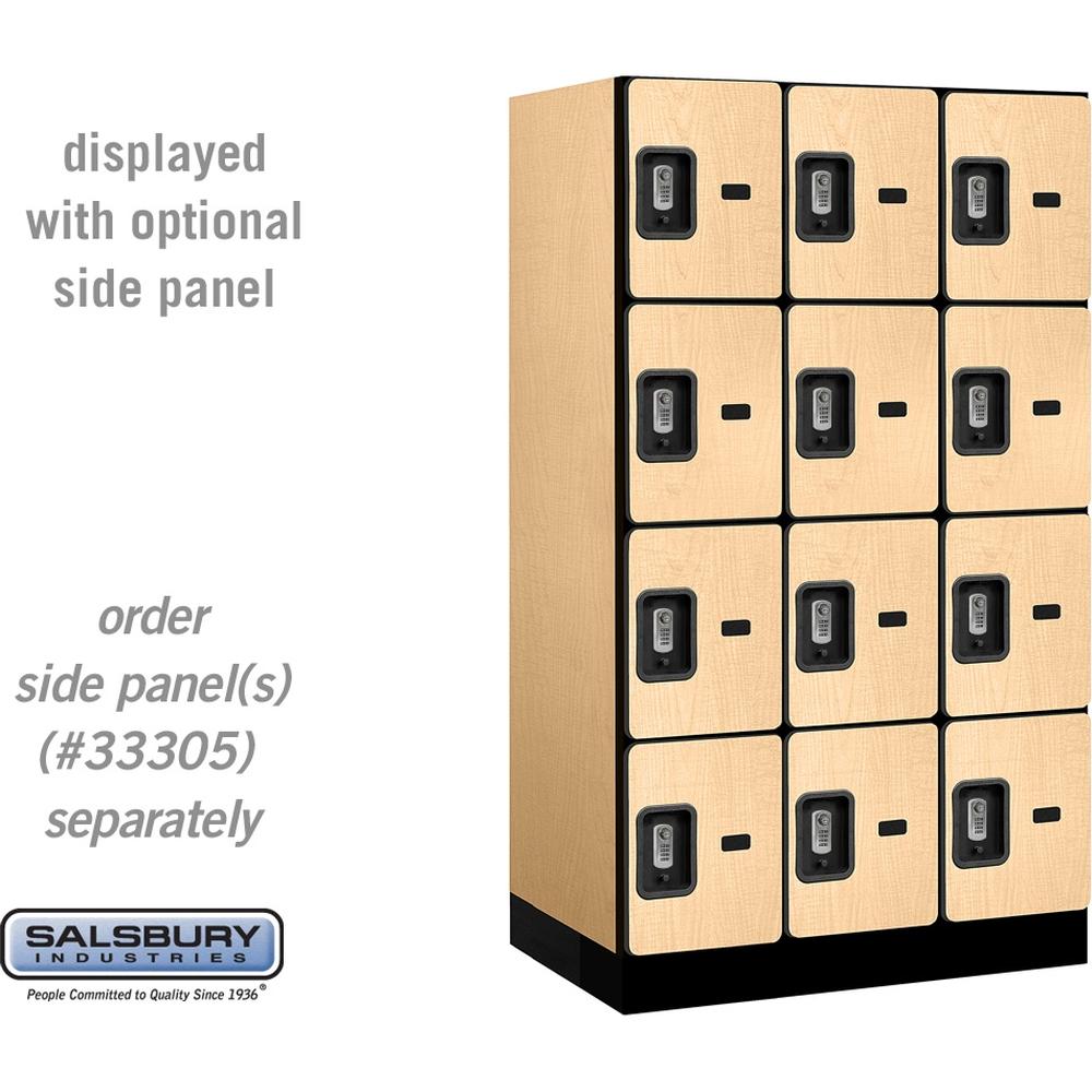 12" Wide Four Tier Designer Wood Locker - 3 Wide - 5 Feet High - 21" Deep by Salsbury