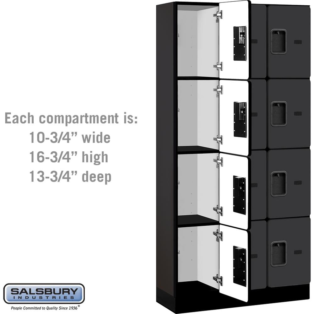 12" Wide Four Tier Designer Wood Locker - 3 Wide - 6 Feet High - 15" Deep by Salsbury
