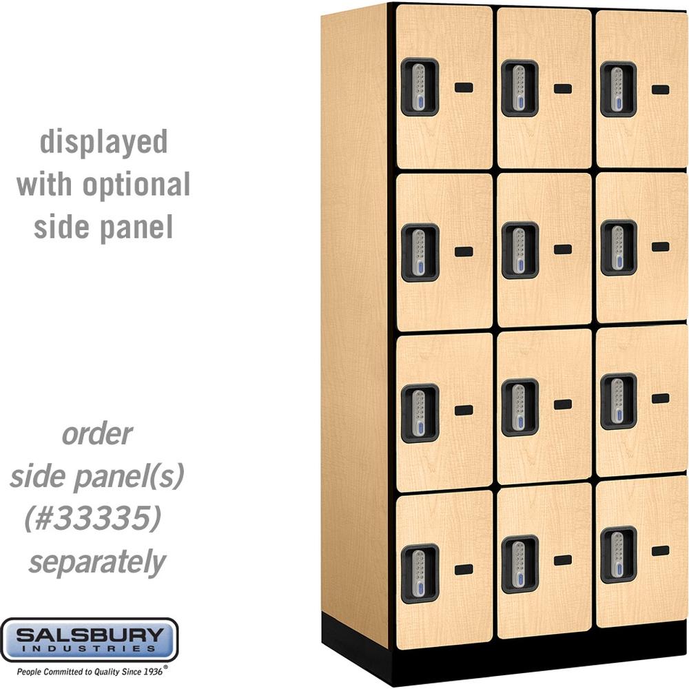 12" Wide Four Tier Designer Wood Locker - 3 Wide - 6 Feet High - 21" Deep by Salsbury