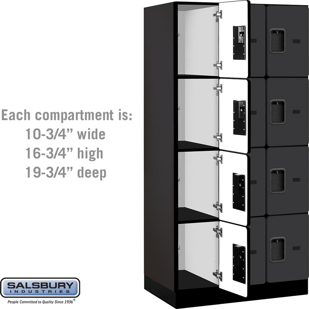 12" Wide Four Tier Designer Wood Locker - 3 Wide - 6 Feet High - 21" Deep by Salsbury