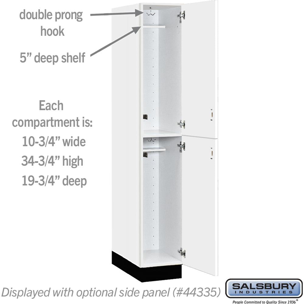 12" Wide Premier Wood Locker - Double Tier-1 Wide - 6 Feet High - 21" Deep by Salsbury