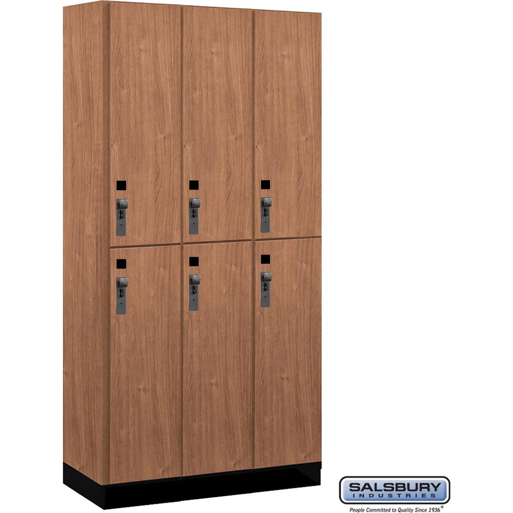12" Wide Premier Wood Locker - Double Tier-3 Wide - 6 Feet High - 18" Deep by Salsbury