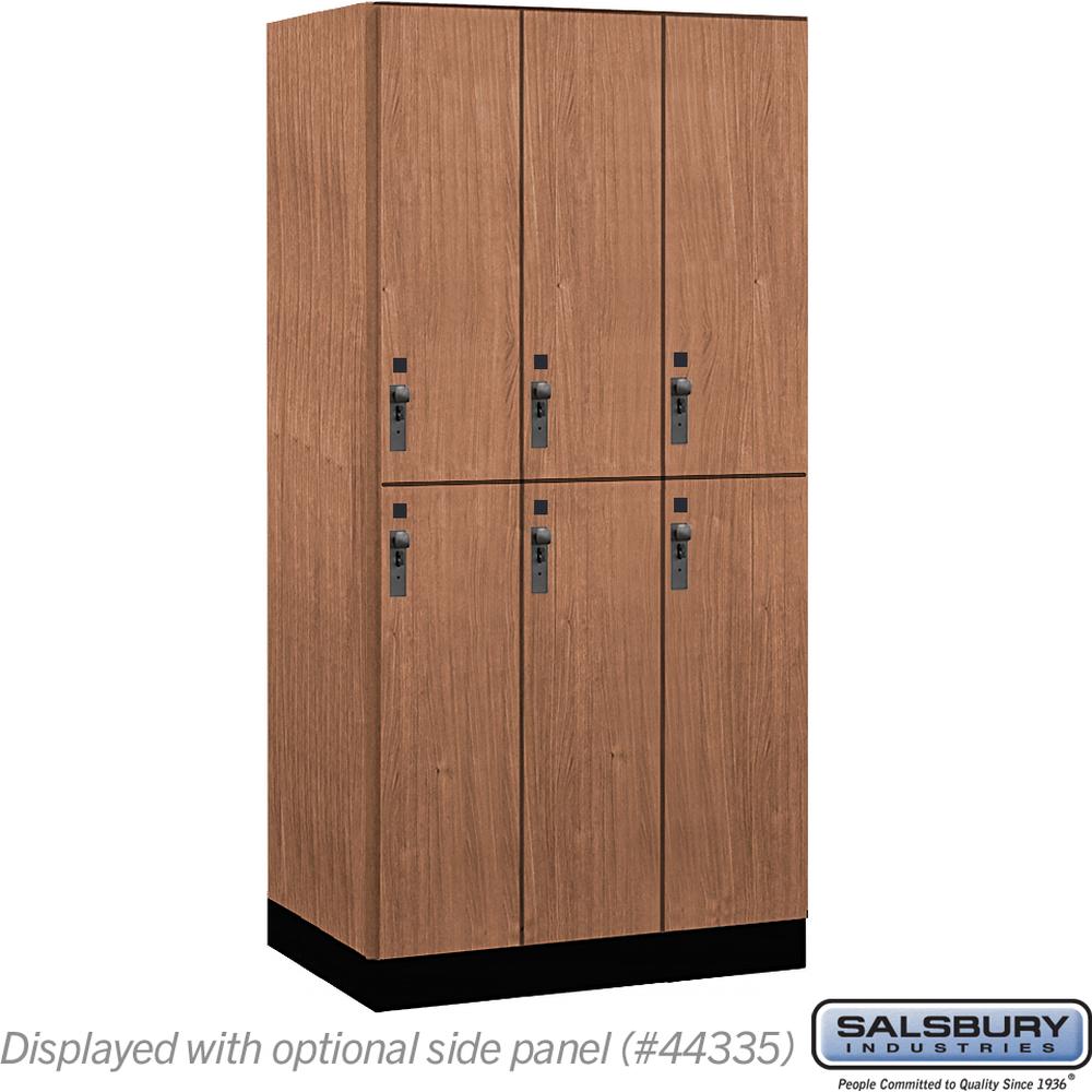 12" Wide Premier Wood Locker - Double Tier-3 Wide - 6 Feet High - 21" Deep by Salsbury