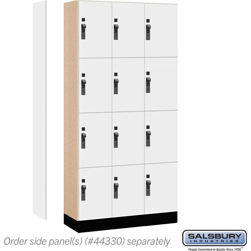 12" Wide Premier Wood Locker - Four Tier-3 Wide - 6 Feet High - 15" Deep by Salsbury