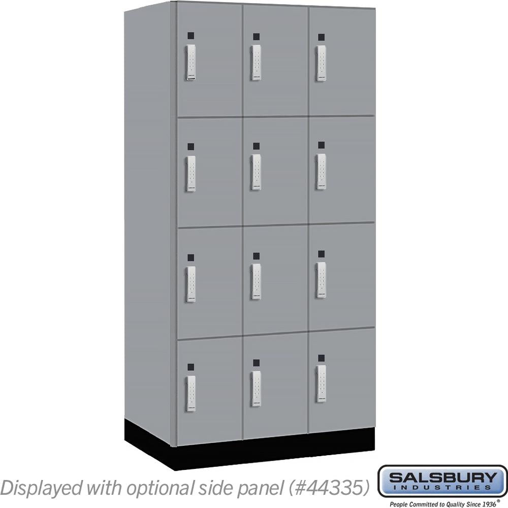 12" Wide Premier Wood Locker - Four Tier-3 Wide - 6 Feet High - 21" Deep by Salsbury
