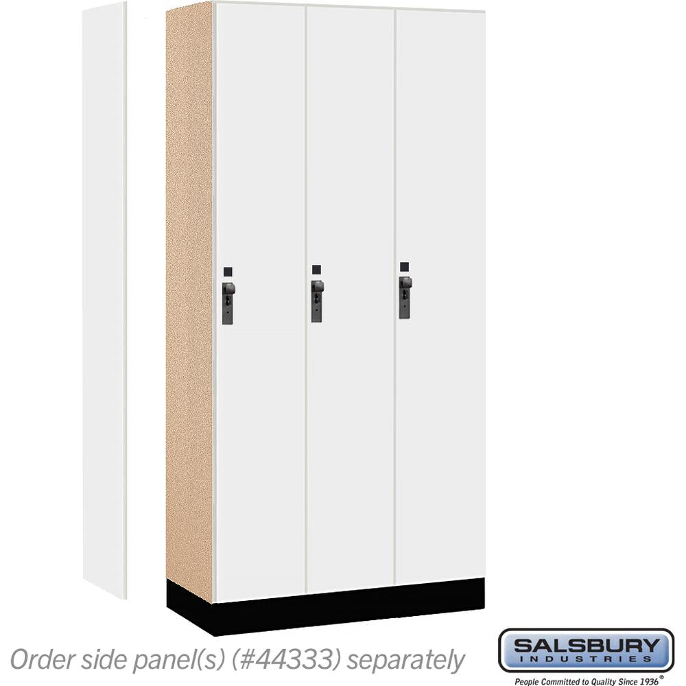 12" Wide Premier Wood Locker - Single Tier - 3 Wide - 6 Feet High - 18" Deep by Salsbury