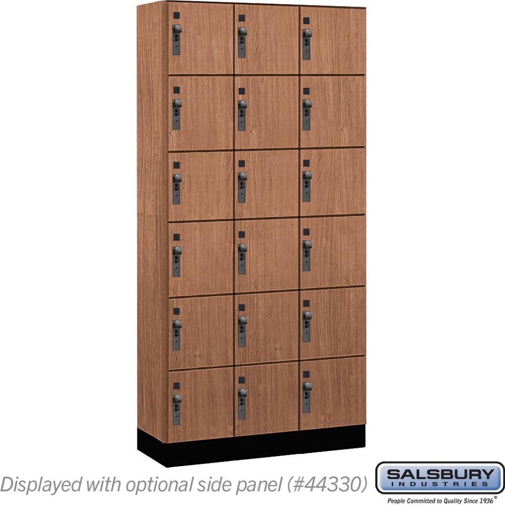12" Wide Premier Wood Locker - Six Tier Box Style-3 Wide - 6 Feet High - 15" Deep by Salsbury
