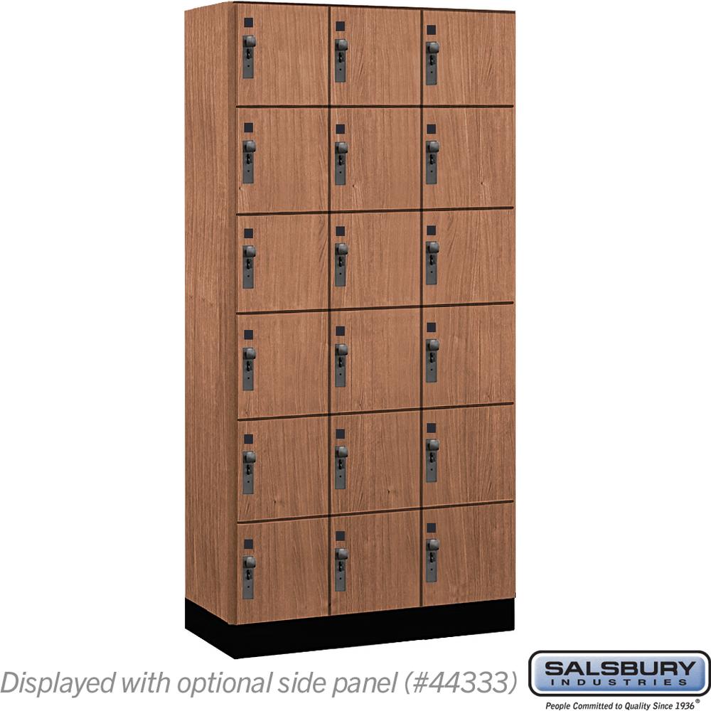 12" Wide Premier Wood Locker - Six Tier Box Style-3 Wide - 6 Feet High - 18" Deep by Salsbury