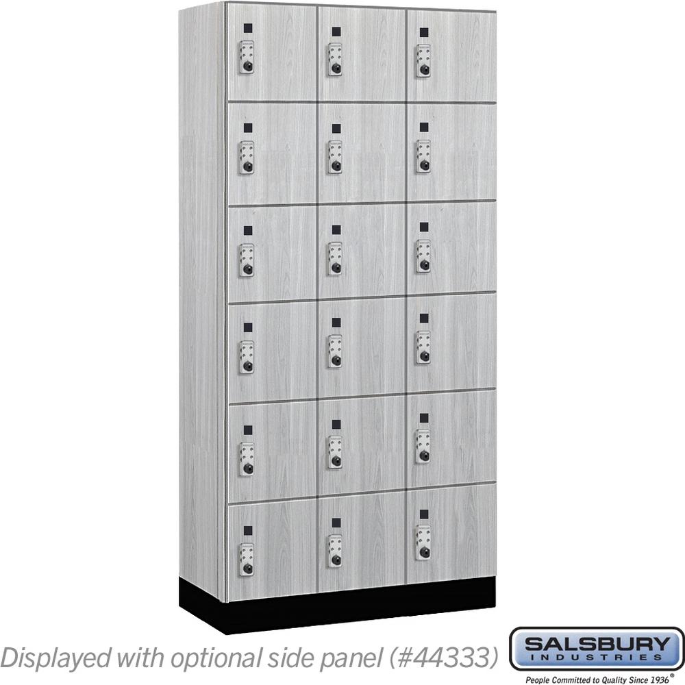 12" Wide Premier Wood Locker - Six Tier Box Style-3 Wide - 6 Feet High - 18" Deep by Salsbury