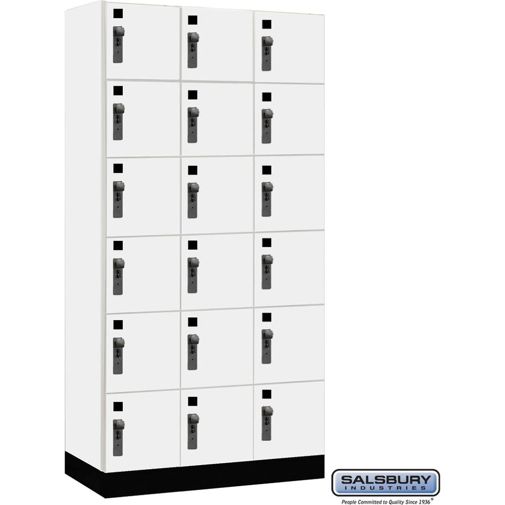12" Wide Premier Wood Locker - Six Tier Box Style-3 Wide - 6 Feet High - 18" Deep by Salsbury