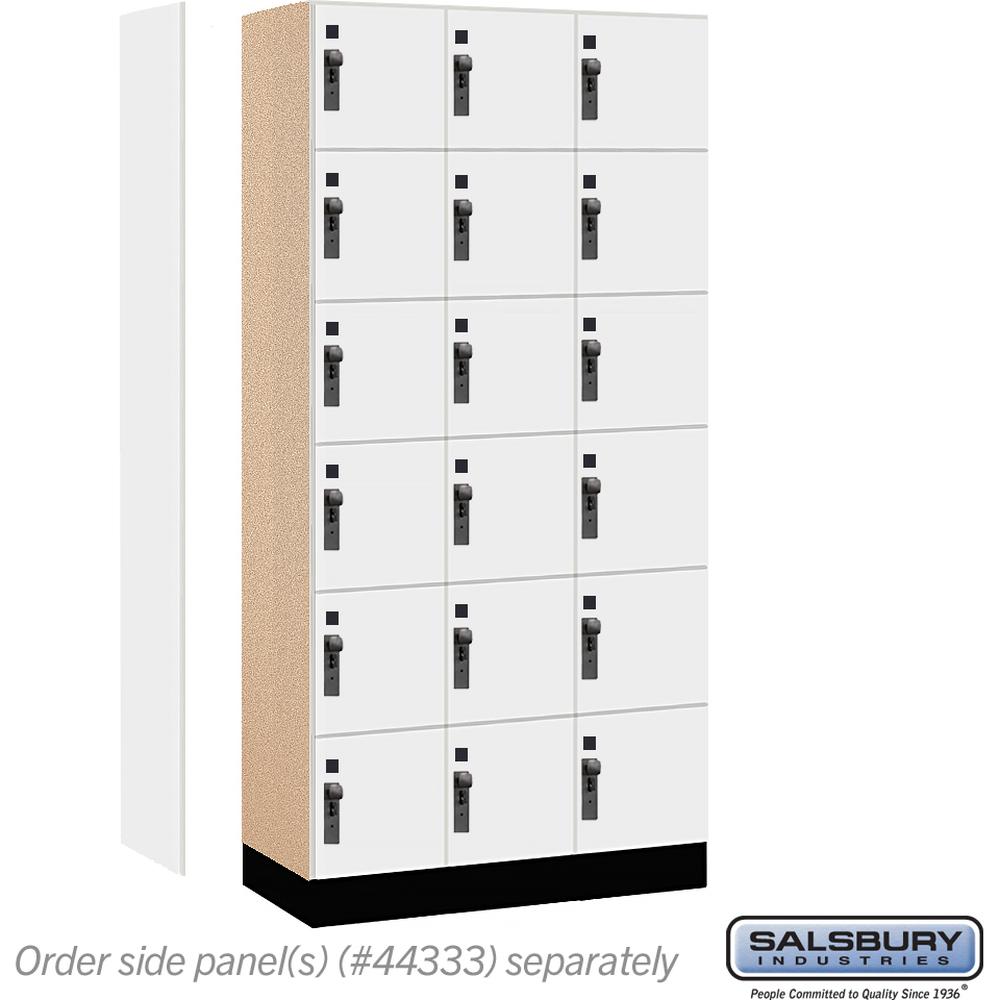 12" Wide Premier Wood Locker - Six Tier Box Style-3 Wide - 6 Feet High - 18" Deep by Salsbury