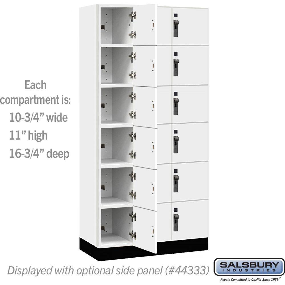 12" Wide Premier Wood Locker - Six Tier Box Style-3 Wide - 6 Feet High - 18" Deep by Salsbury