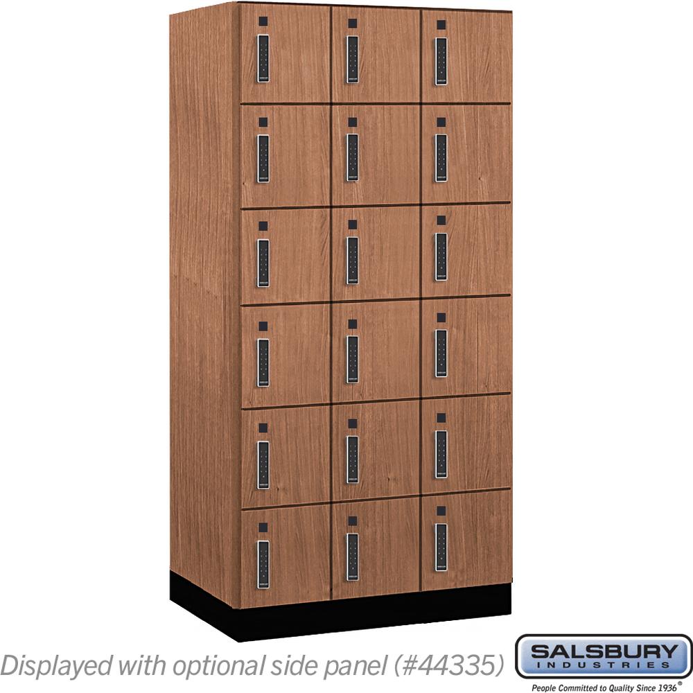 12" Wide Premier Wood Locker - Six Tier Box Style-3 Wide - 6 Feet High - 21" Deep by Salsbury
