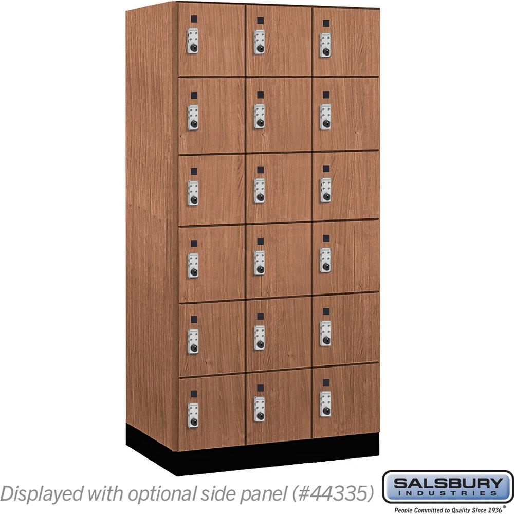 12" Wide Premier Wood Locker - Six Tier Box Style-3 Wide - 6 Feet High - 21" Deep by Salsbury