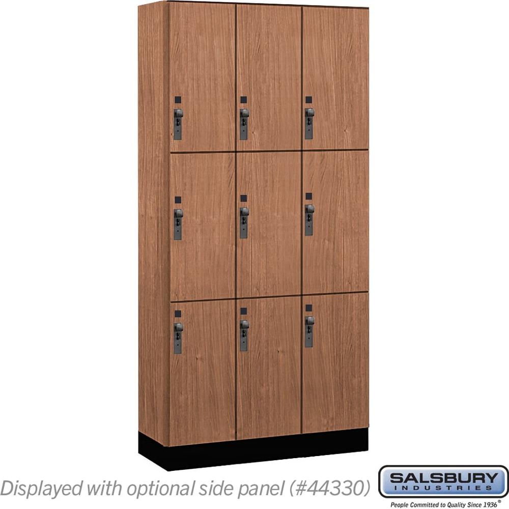 12" Wide Premier Wood Locker - Triple Tier-3 Wide - 6 Feet High - 15" Deep by Salsbury