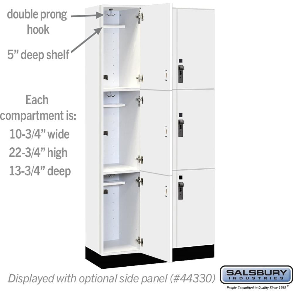 12" Wide Premier Wood Locker - Triple Tier-3 Wide - 6 Feet High - 15" Deep by Salsbury