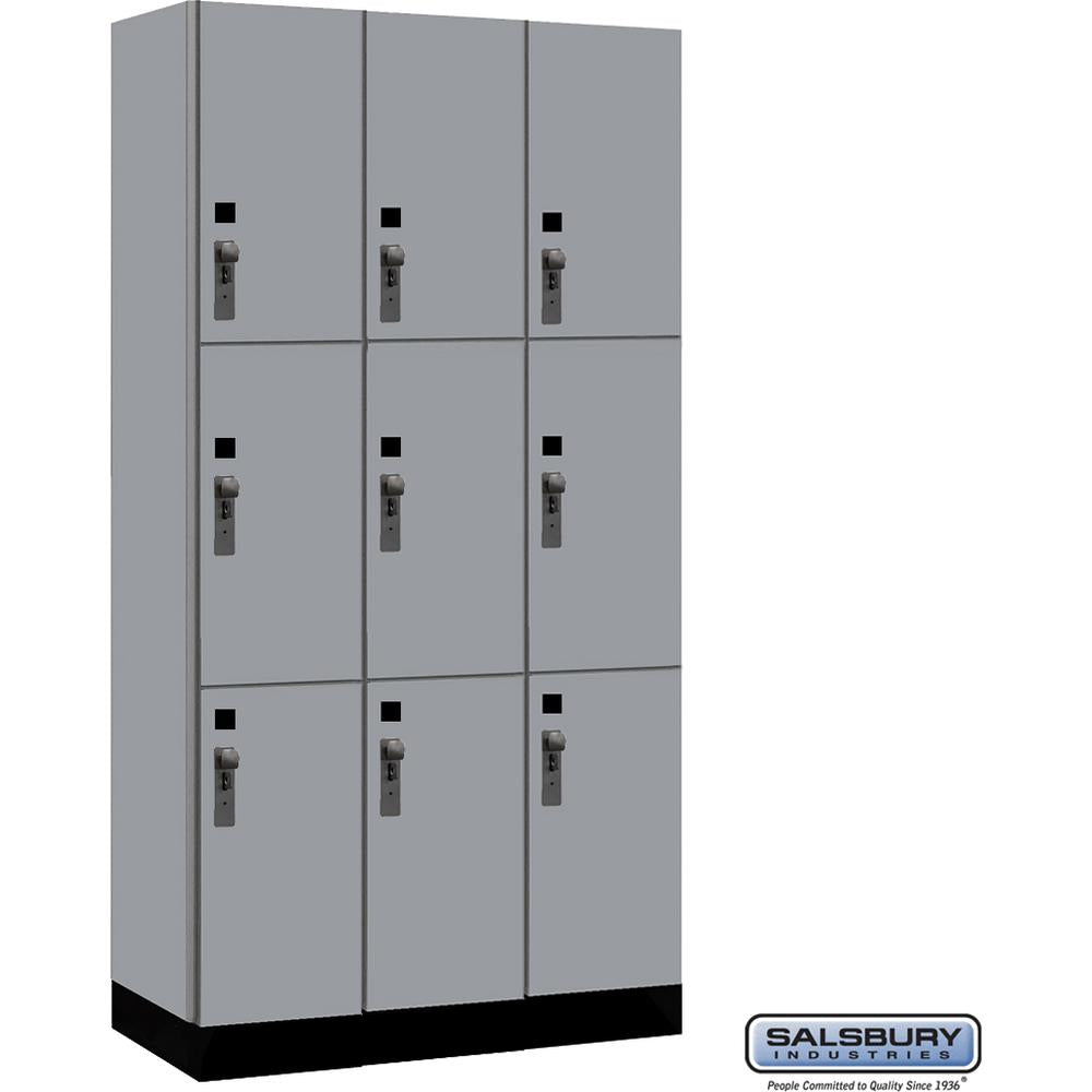 12" Wide Premier Wood Locker - Triple Tier-3 Wide - 6 Feet High - 18" Deep by Salsbury