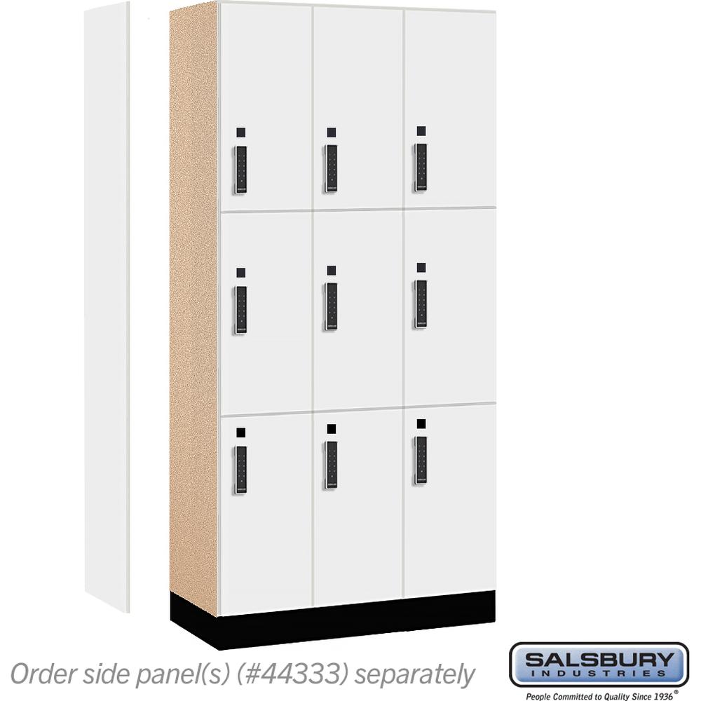 12" Wide Premier Wood Locker - Triple Tier-3 Wide - 6 Feet High - 18" Deep by Salsbury