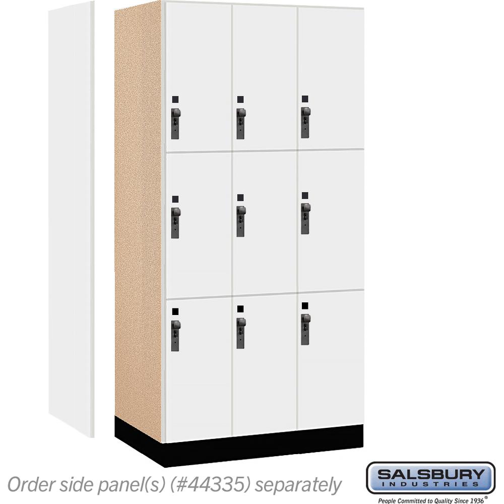 12" Wide Premier Wood Locker - Triple Tier-3 Wide - 6 Feet High - 21" Deep by Salsbury