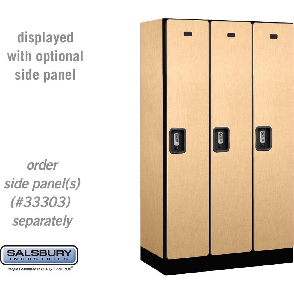 12" Wide Single Tier Designer Wood Locker - 3 Wide - 5 Feet High - 18" Deep by Salsbury