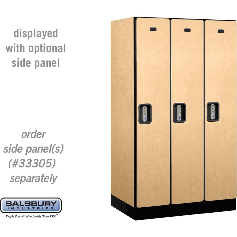 12" Wide Single Tier Designer Wood Locker - 3 Wide - 5 Feet High - 21" Deep by Salsbury