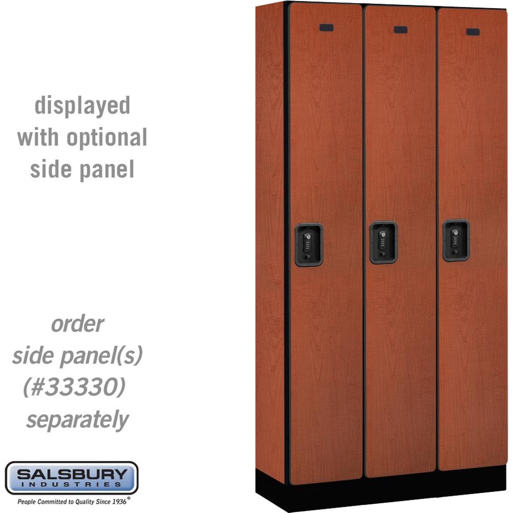 12" Wide Single Tier Designer Wood Locker - 3 Wide - 6 Feet High - 15" Deep by Salsbury