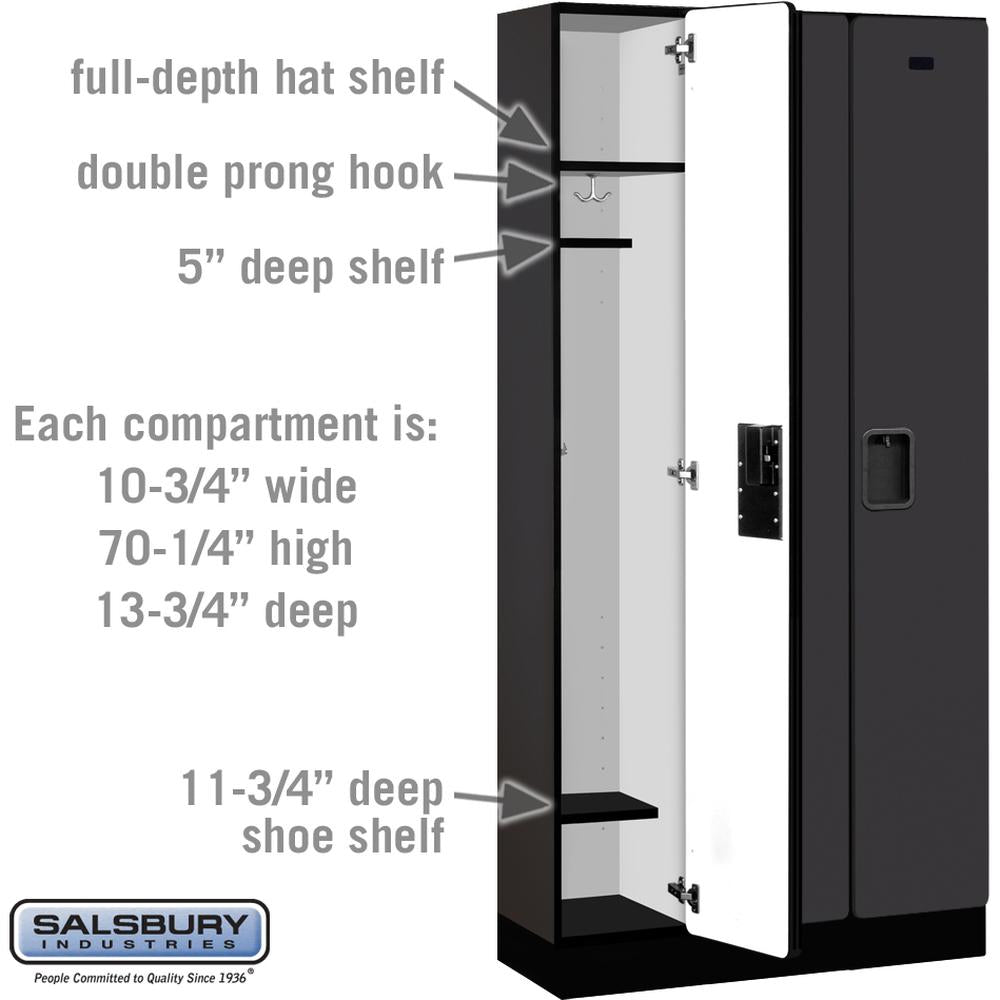 12" Wide Single Tier Designer Wood Locker - 3 Wide - 6 Feet High - 15" Deep by Salsbury