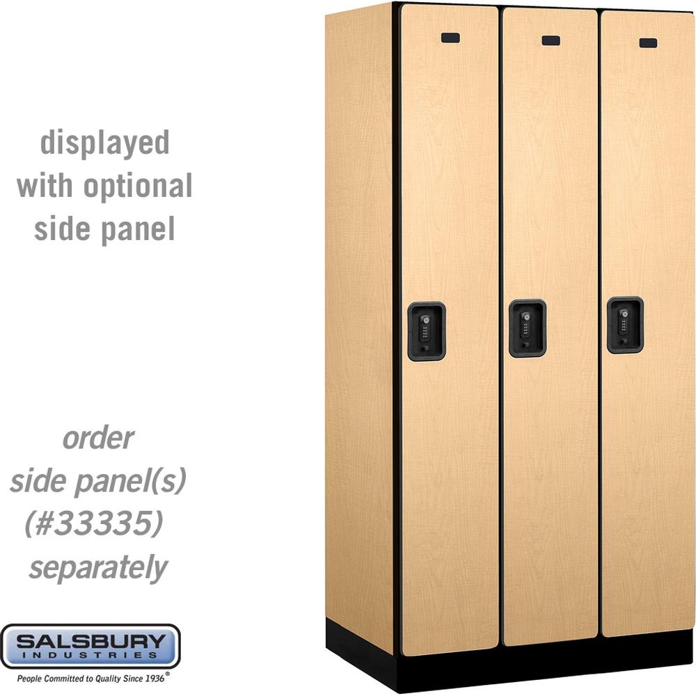 12" Wide Single Tier Designer Wood Locker - 3 Wide - 6 Feet High - 21" Deep by Salsbury