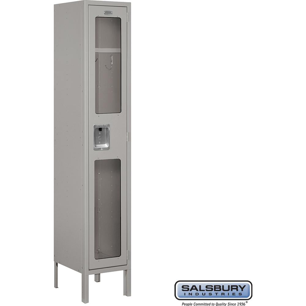12" Wide Single Tier See-Through Metal Locker - 1 Wide - 5 Feet High - 12" Deep by Salsbury